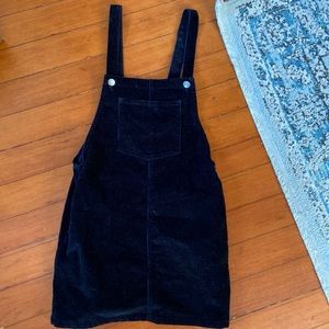 All About Eve Black Corduroy Overall Dress